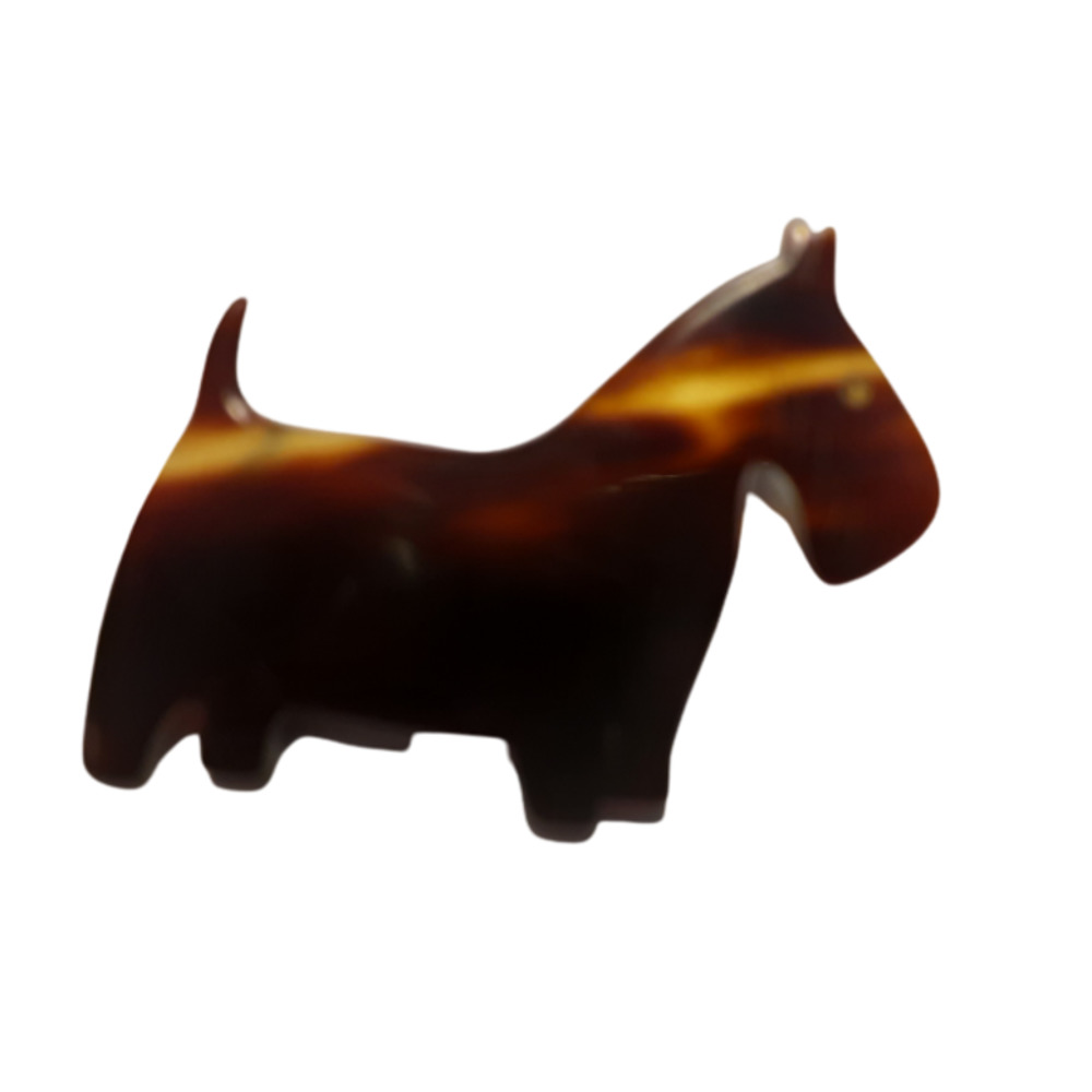 Bakelite Brooch - Westie Dog - Tortoise shell  Vintage 1940